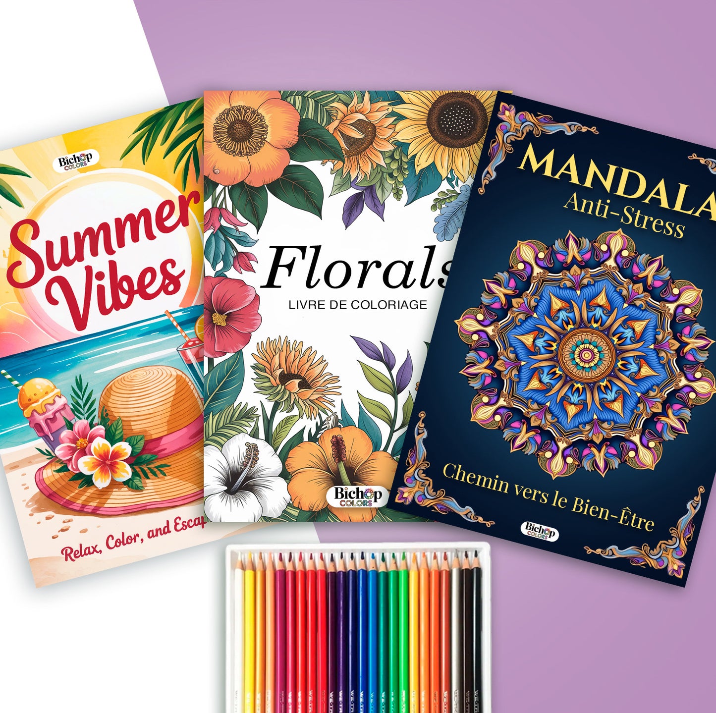 Pack Mandalas+Florals+Summer vibes+24 Couleurs